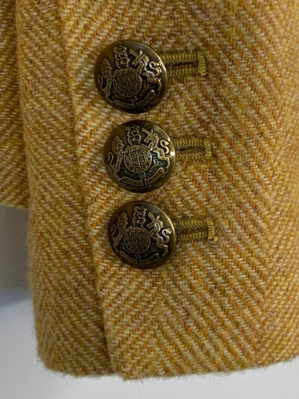 Talbots Yellow Herringbone Wool Blend Riding Jacket Size 6 NWT - Picture 8 of 12